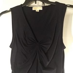 Michael Kors Sleeveless Black Ruched Dress Size L